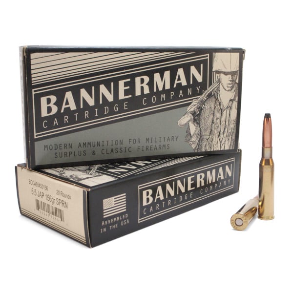 Bannerman 6.5x50mm Japanese (6.5x50mm Arisaka) Ammunition 156 Grain Round Nose Box of 20