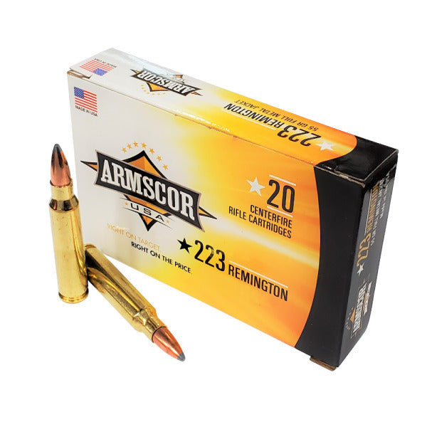 Armscor 223 Remington Ammunition 55 Grain Pointed Soft Point Box of 20