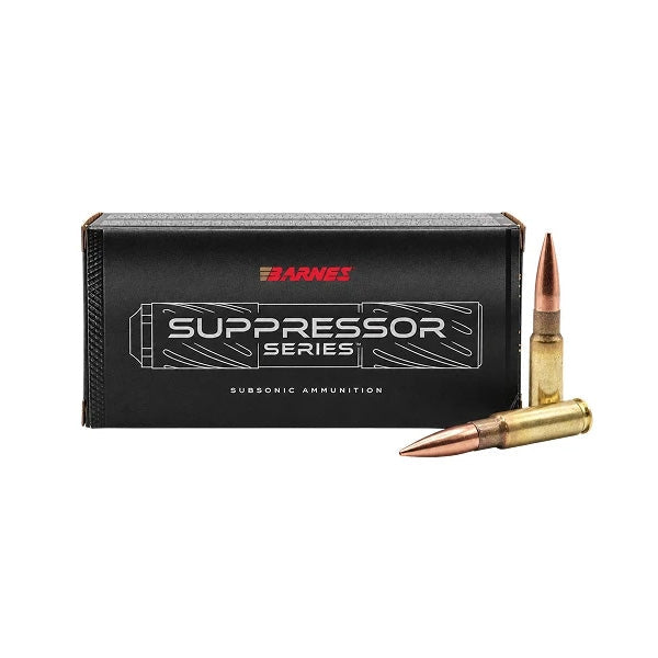 Barnes Suppressor Series 8.6 Blackout Ammunition 300 Grain Sierra MatchKing Jacketed Hollow Point Box of 20