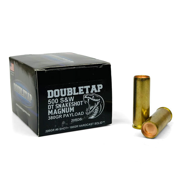 DoubleTap Snakeshot Payload 500 S&W Magnum Ammunition 380 Grain #9 Wadcutter and Shot Shot Box of 20