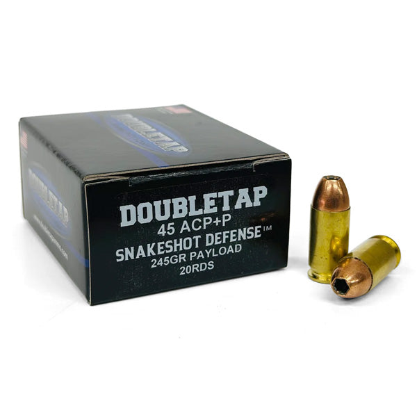DoubleTap Snakeshot Payload 45 ACP +P Ammunition 245 Grain #9 Wadcutter and Shot Shot Box of 20
