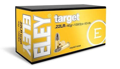 Eley Target 22 Long Rifle Ammunition 40 Grain Lead Round Nose Box of 50