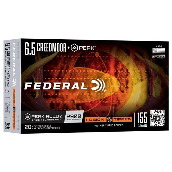 FEDERAL AMMO 6.5 CREED + PEAK 155gr FUSION TIP 20b 10c