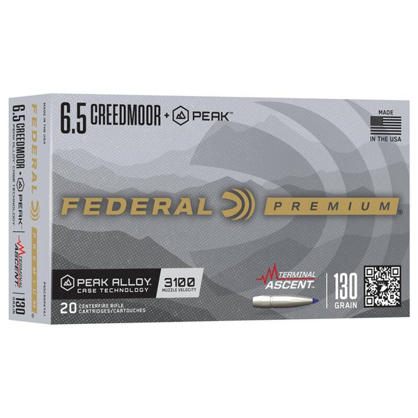 FEDERAL AMMO 6.5 CREED + PEAK 130gr T-ASCENT 20bx 10cs