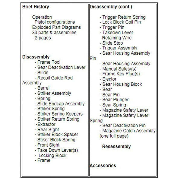 Gun Guides DISASSEMBLY & REASSEMBLY S&W M&P PISTOL