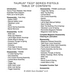 Gun Guides DISASSEMBLY & REASSEMBLY TAURUS TX 22 PISTOLS