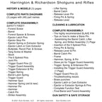 Gun Guides DISASSEMBLY & REASSEMBLY Harrington & Richardson NEF SHOTGUN RIFLES