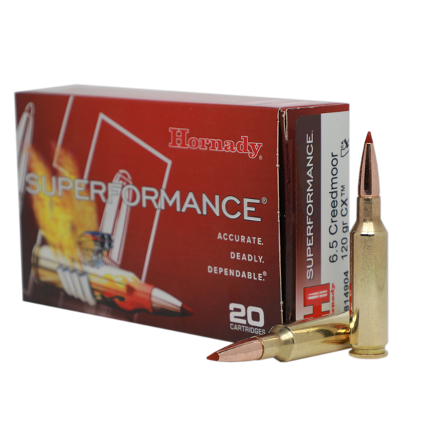 Hornady Superformance 6.5 Creedmoor Ammunition 120 Grain CX Polymer Tip Box of 20