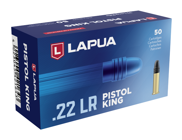 Lapua Pistol King 22 Long Rifle Ammunition 40 Grain Lead Round Nose Box of 50