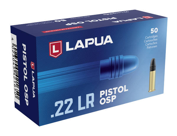 Lapua Pistol OSP 22 Long Rifle Ammunition 40 Grain Lead Round Nose Box of 50