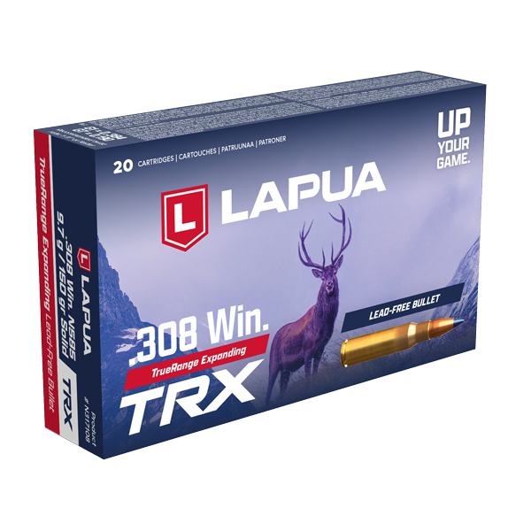 Lapua 308 Winchester Ammunition 150 Grain TRX Solid Polymer Tip Box of 20