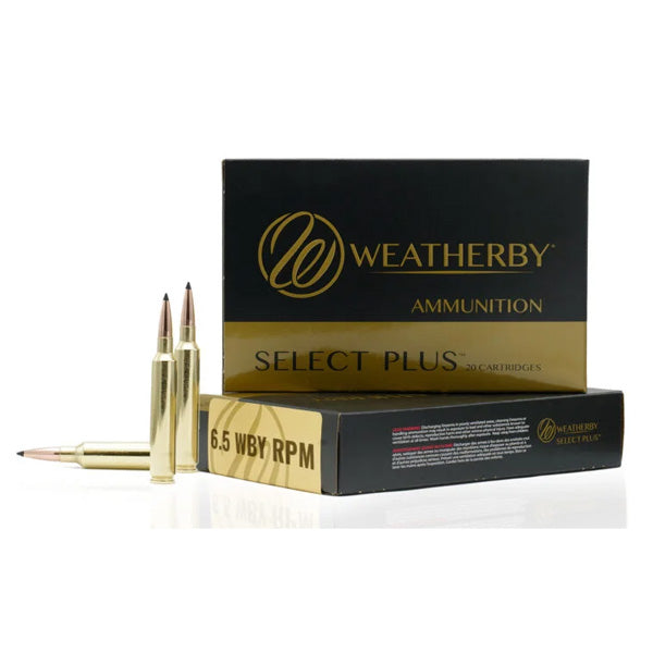 Weatherby Select Plus 6.5 Weatherby RPM Ammunition 124 Grain Hammer Custom Solid Hollow Point Box of 20