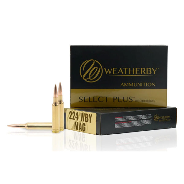 Weatherby Select Plus 224 Weatherby Magnum Ammunition 80.5 Grain Berger Target Jacketed Hollow Point Box of 20