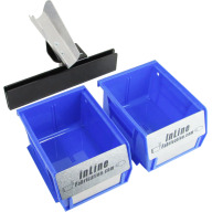 InLine Fabrication Output & Empty Case Bin System for Dillon 550 w/ Large Blue Bins & 2 Bin Barriers