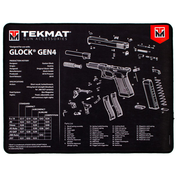 TEKMAT GLOCK GEN 4 20"x 15" HANDGUN MAT