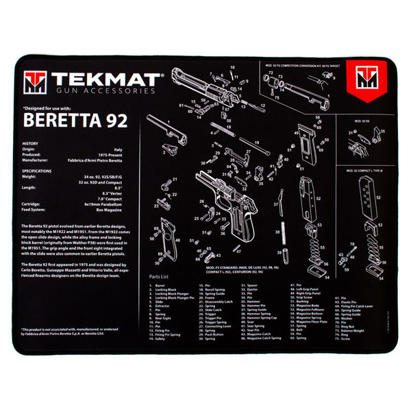 TEKMAT BERETTA 20"x 15" ULTRA HANDGUN MAT