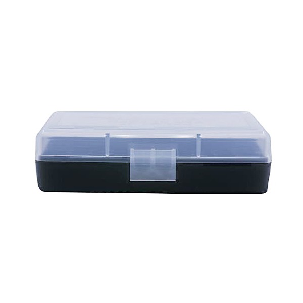 BERRY 380/9MM HINGED-TOP BOX 50-RND CLEAR/BLK 50/c