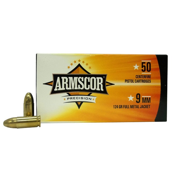 Armscor Ammo 9mm 124gr Fmj 50bx 20cs Graf And Sons 8386