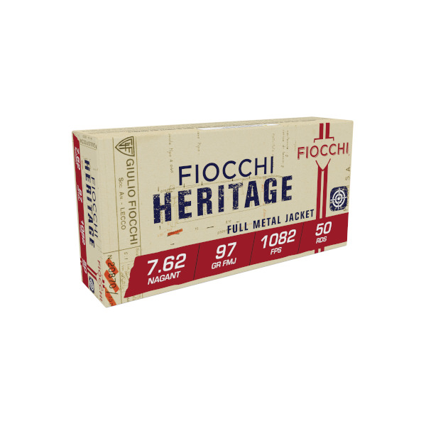 FIOCCHI AMMO 7.62mm NAGANT 98gr FMJ 50/bx 20/cs