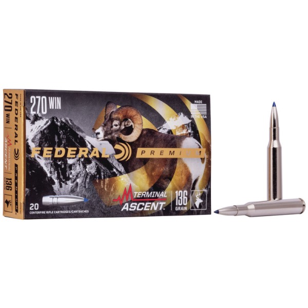 FEDERAL AMMO 270 WINCHESTER 136gr TERMINAL ASCENT 20b 10c