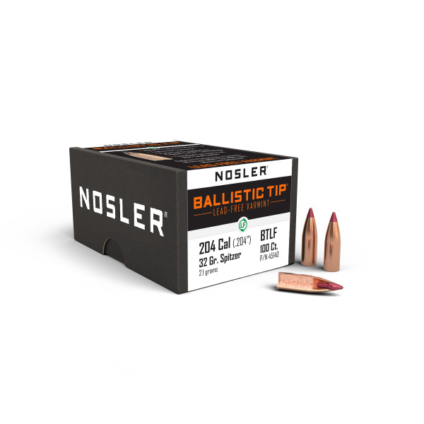 NOSLER 20(.204) 32gr LD-FREE BallisticTip BULLET 100/b